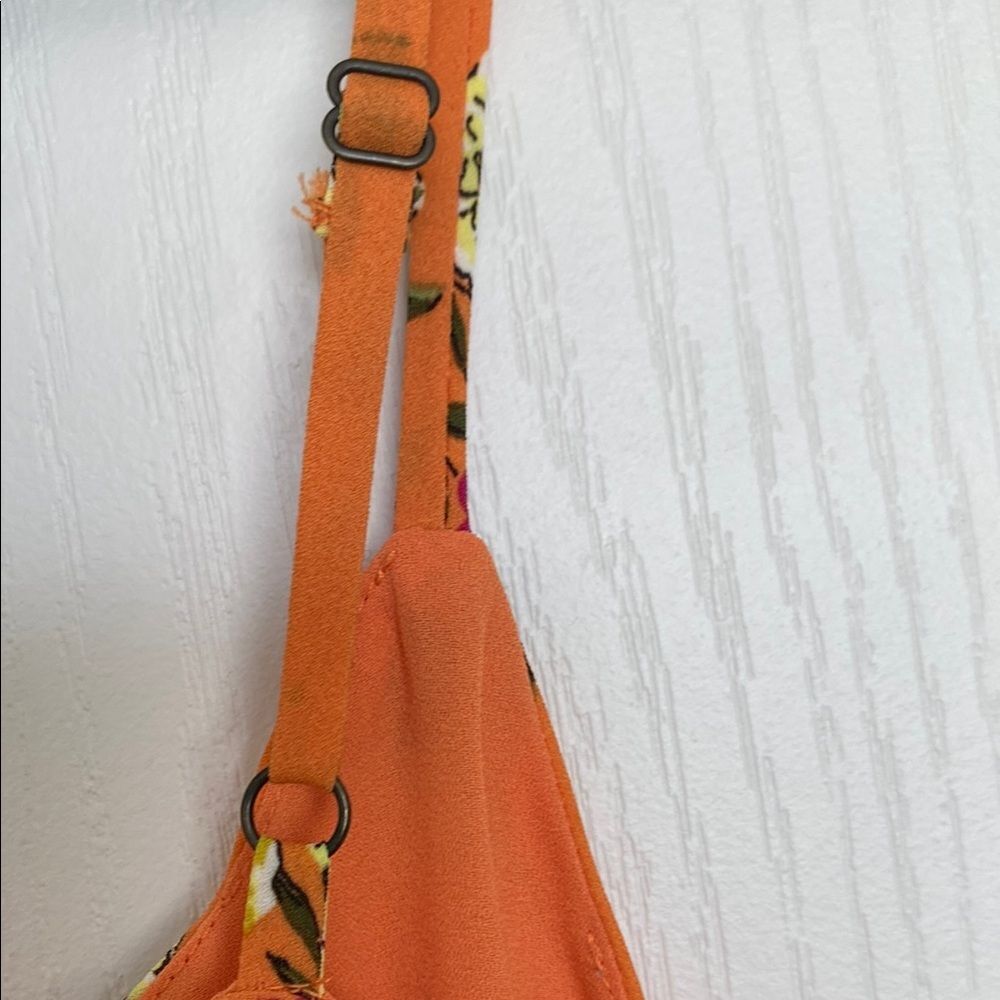 Socialite Orange Floral Women's Top Size Large - Picture 5 of 8